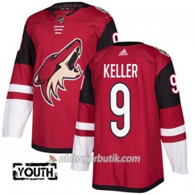 Barn Ishockey Arizona Coyotes Tröja Clayton Keller 9 Adidas 2017-2018 Vinröd Authentic